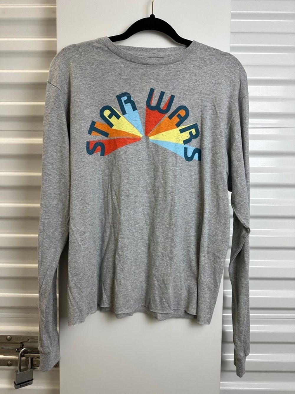 Star Wars Women's Grey Long Sleeve Tee with Retro‎ Sunburst Logo